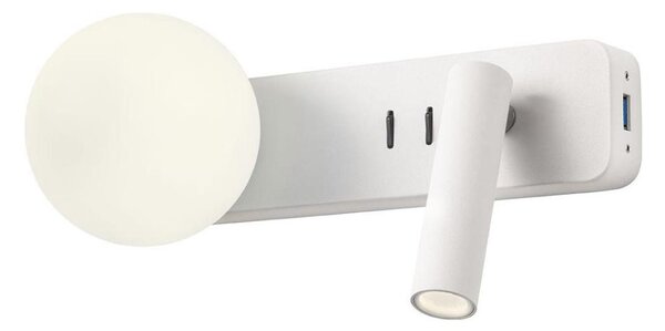Redo 01-2991 - LED Nástěnné svítidlo OASIS LED/3W/230V+1xG9/10W USB CRI 90 bílá