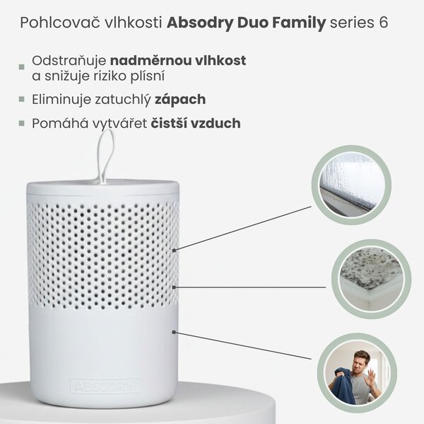 Everbrand Sweden Everbrand pohlcovač vlhkosti Absodry Duo Family Bag 6-series, BONUS PACK 2 x náplň, šedý