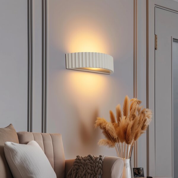 Skandinávská nástěnná lampa bílá organická - Plaster