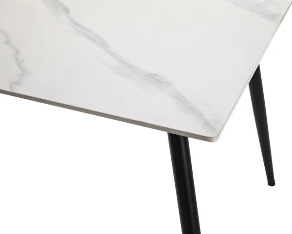Jídelní stůl CERAMON 120 bílá + 4ks jídelní židle MARIE zelená