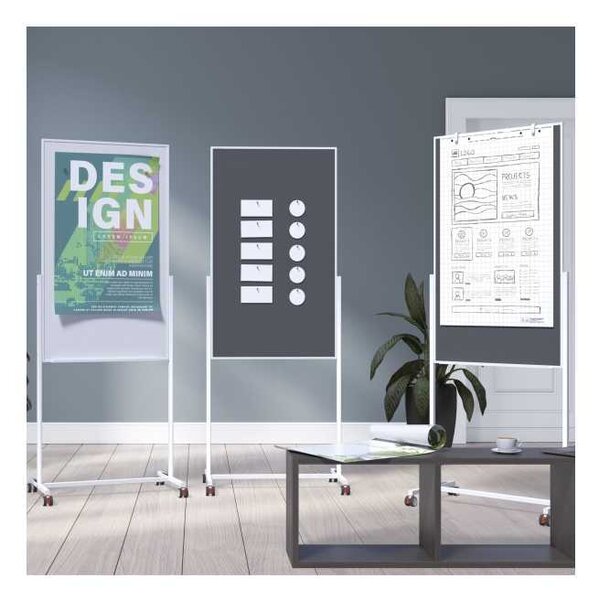 Mobilní multifunkční tabule Magnetoplan Design 3v1, bílá