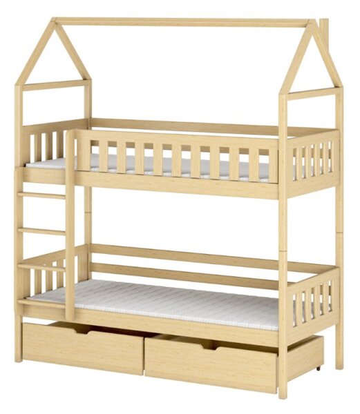 Domečková postel s úložným prostorem DALILA - 90x200, borovice