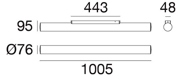 Linea Light 8850 Tu-TOP, nástěnné svítidlo, 36W 3000K DALI, délka 100,5cm