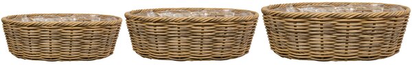 Ter Steege Sada 3 truhlíků Jet natural D63x47 H19