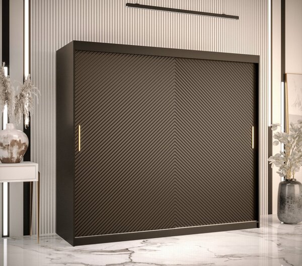 Skříň s posuvnými dveřmi PAOLA - šířka 200 cm, černá
