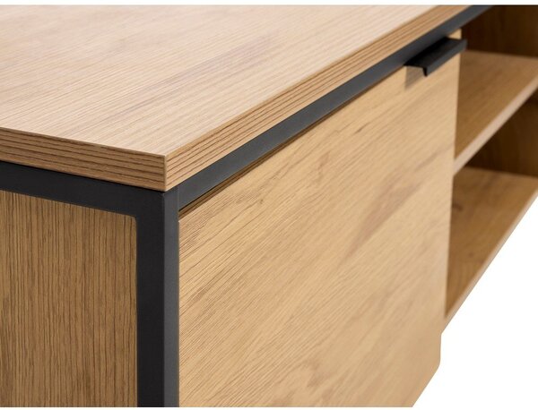 TV stolek v dekoru dubu v přírodní barvě 155x55x45 cm Cesura – Unique Furniture