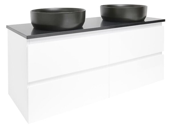 Koupelnová skříňka s krycí deskou SAT B-Way 119x50x45 cm bílá lesk BWAY2120WTK
