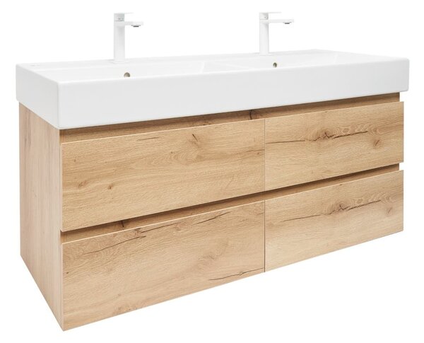 Koupelnová skříňka s umyvadlem SAT B-Way 119x50x45 cm dub mat BWAY2120OAKU2BB