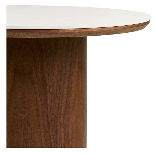 Kulatý konferenční stolek s keramickou deskou v tmavě přírodní barvě ø 60 cm Noli – House Nordic
