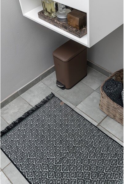Černá textilní koupelnová předložka 50x80 cm Morocco – Mette Ditmer Denmark