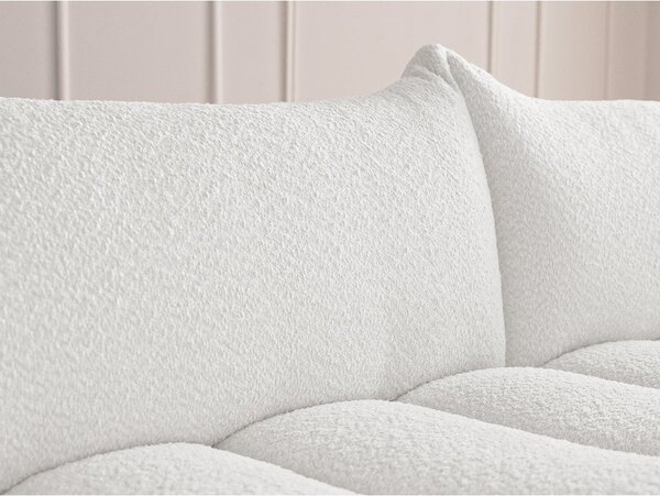 Bílá pohovka z textilie bouclé 286 cm Azra – Bobochic Paris