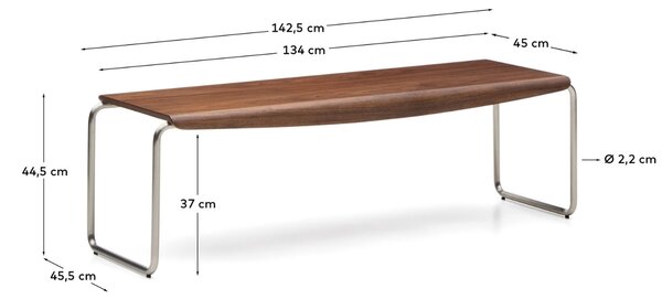Kave Home Ořechová lavice Tarsel 142,5 cm
