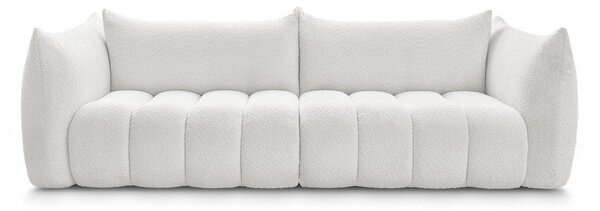 Bílá pohovka z textilie bouclé 286 cm Azra – Bobochic Paris