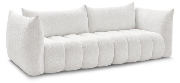Bílá pohovka z textilie bouclé 286 cm Azra – Bobochic Paris