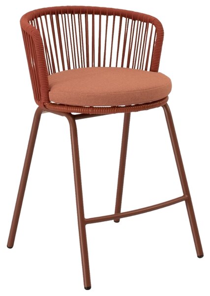 Somcasa Terakotově červená kovová barová židle Pierre 64,5 cm
