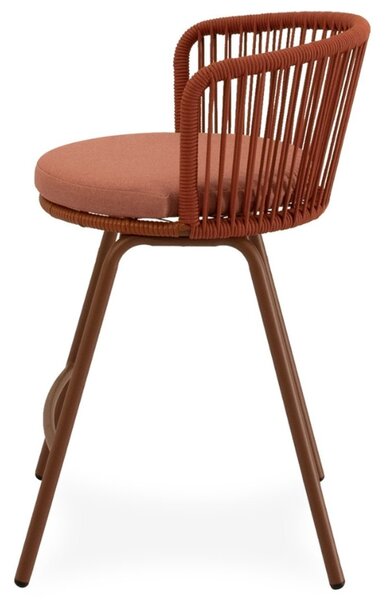 Somcasa Terakotově červená kovová barová židle Pierre 64,5 cm