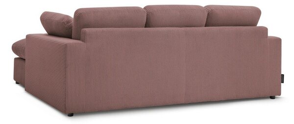 Růžová manšestrová rohová pohovka Belair – Bobochic Paris