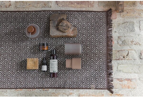 Tmavě hnědá textilní koupelnová předložka 50x80 cm Morocco – Mette Ditmer Denmark