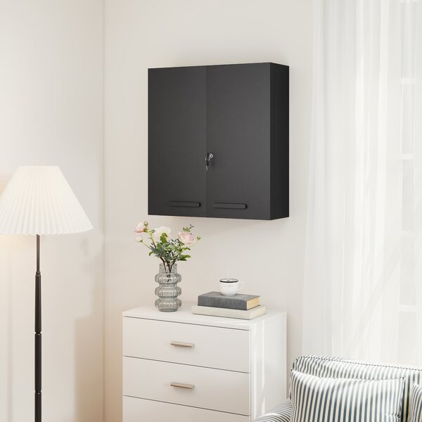 Kleankin uzamykatelná lékárnička, 2 dvířka, 6 polic, ocel, 55 × 18 × 60 cm, antracit | Aosom
