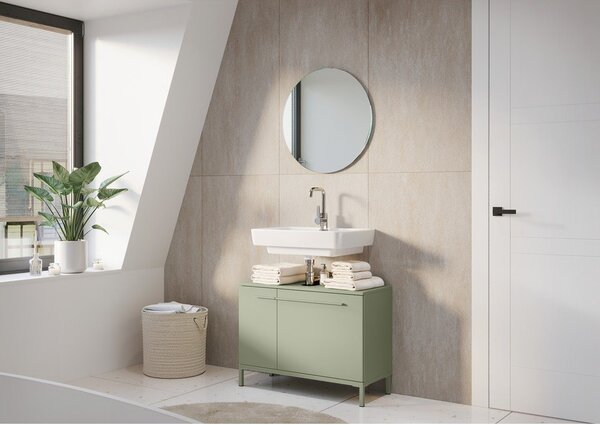 Zelená matná skříňka pod umyvadlo 80x59 cm Laurino – Germania
