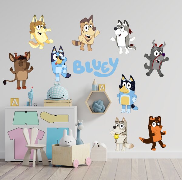 Textilní samolepka na zeď "Bluey 2"