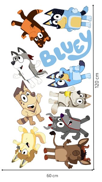 Textilní samolepka na zeď "Bluey 2"