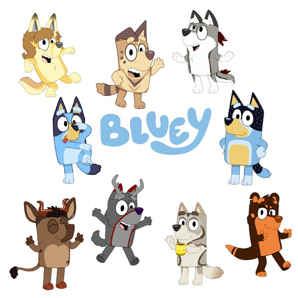 Textilní samolepka na zeď "Bluey 2"