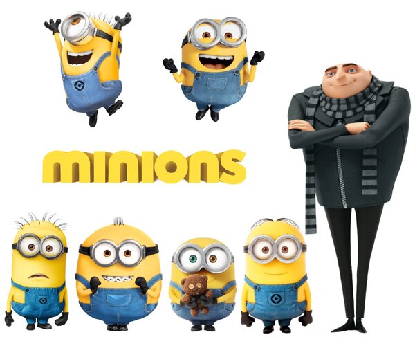 Samolepka na zeď "Mimoni"