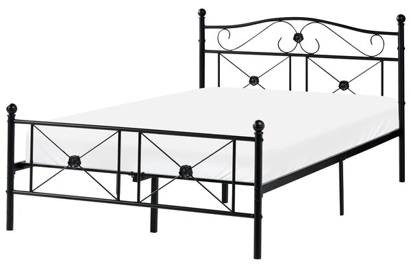 Postel Kov RODEZ 120 x 200 cm Černá