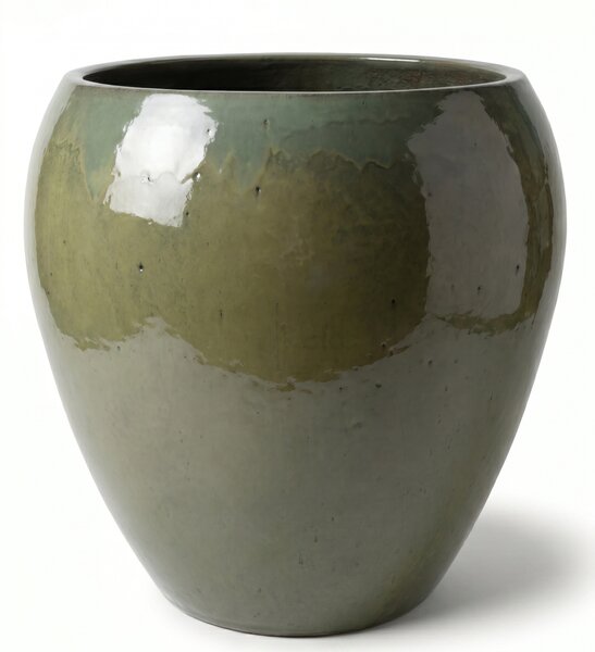 Velký keramický květináč LAFONTAINE 2 - Khaki XL (52x52 cm)