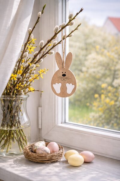 Závěsný zajíček hnědý 12cm 4000113
