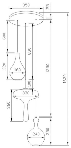 Kare designová závěsná svítidla Goccia (Ø 45cm)