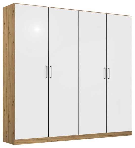 ŠATNÍ SKŘÍŇ S OTOČNÝMI DVEŘMI, dub artisan, vysoce lesklá bílá, 181/197/54 cm Rauch Möbel - Šatní skříně, Online Only
