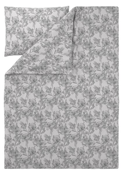 Livarno® Ložní povlečení Renforcé, 140 x 200 cm , 70 x 90 cm (šedá/bílá) (100394657004)