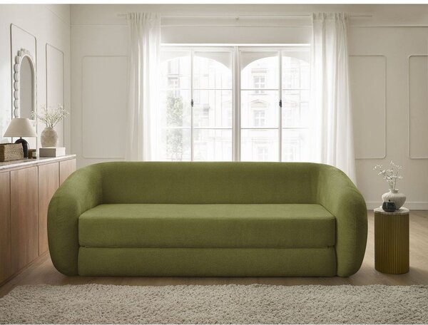 Zelená žinylková rozkládací pohovka 228 cm Neyo – Bobochic Paris