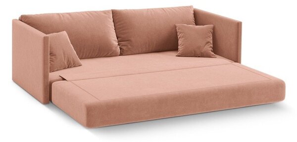 Růžová sametová rozkládací pohovka 209 cm Shannon – Cosmopolitan Design