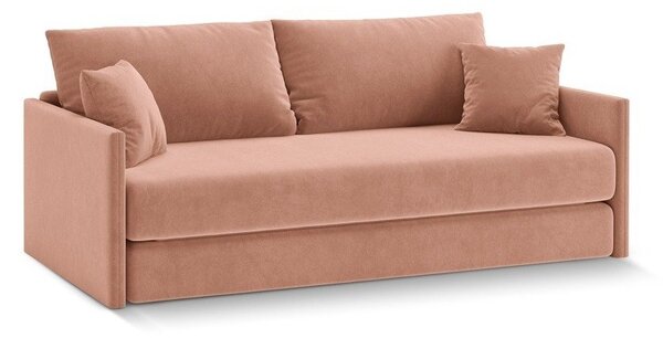 Růžová sametová rozkládací pohovka 209 cm Shannon – Cosmopolitan Design