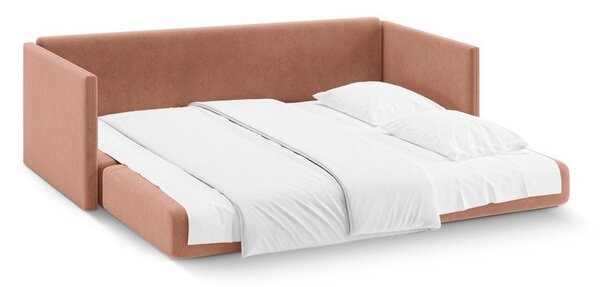 Růžová sametová rozkládací pohovka 209 cm Shannon – Cosmopolitan Design