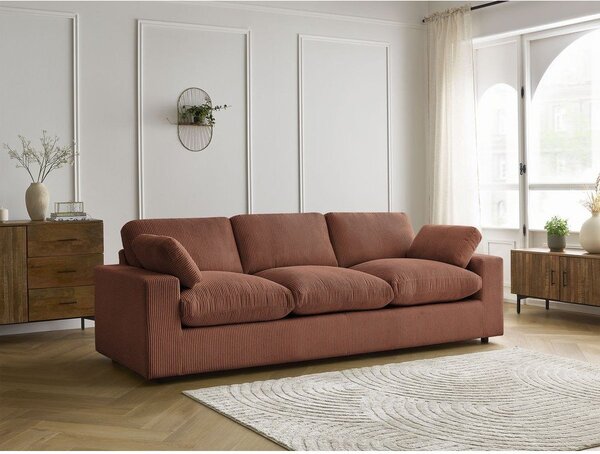Oranžová manšestrová pohovka 250 cm Belair – Bobochic Paris