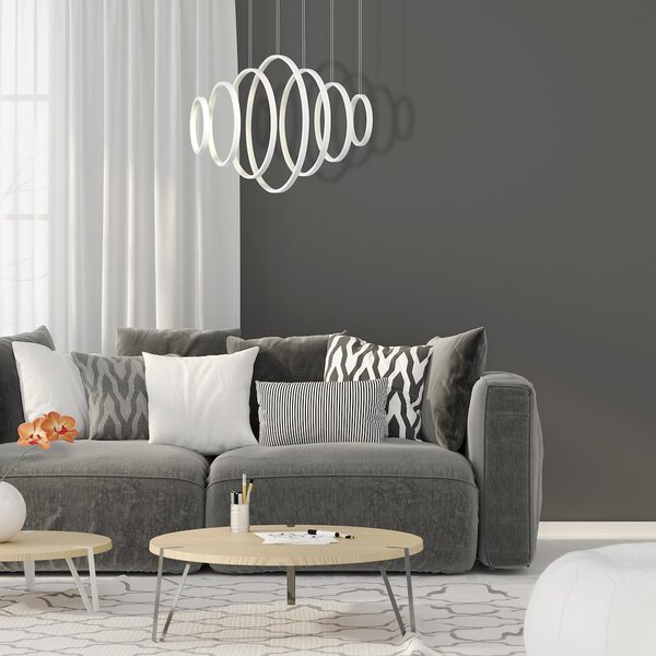 Závěsné LED svítidlo Pixels, 7x LED 96w, 4000k, w
