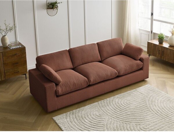 Oranžová manšestrová pohovka 250 cm Belair – Bobochic Paris