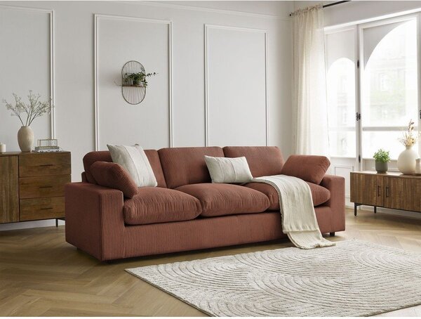 Oranžová manšestrová pohovka 250 cm Belair – Bobochic Paris