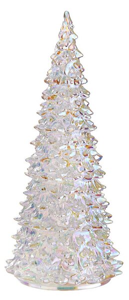 CRYSTAL LED Jedle skleněná 22 cm - stříbrná