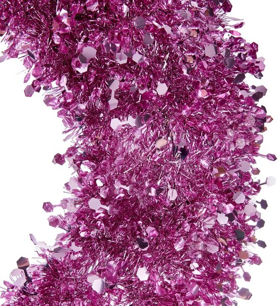 PINK TINSEL Věnec třpytivý 60 cm - růžová