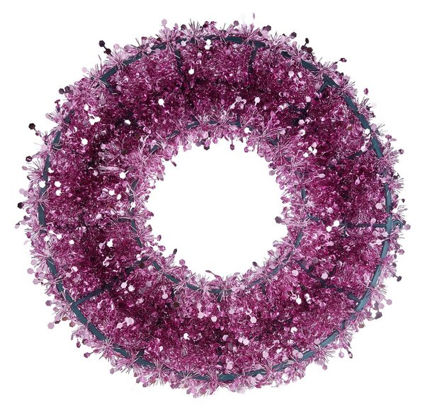 PINK TINSEL Věnec třpytivý 60 cm - růžová
