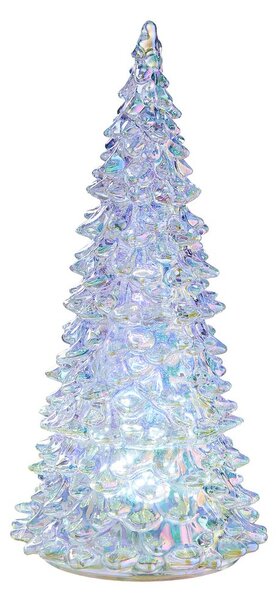 CRYSTAL LED Jedle skleněná 22 cm - stříbrná