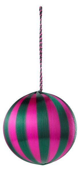 HANG ON Koule pruhy 8 cm - zelená/růžová