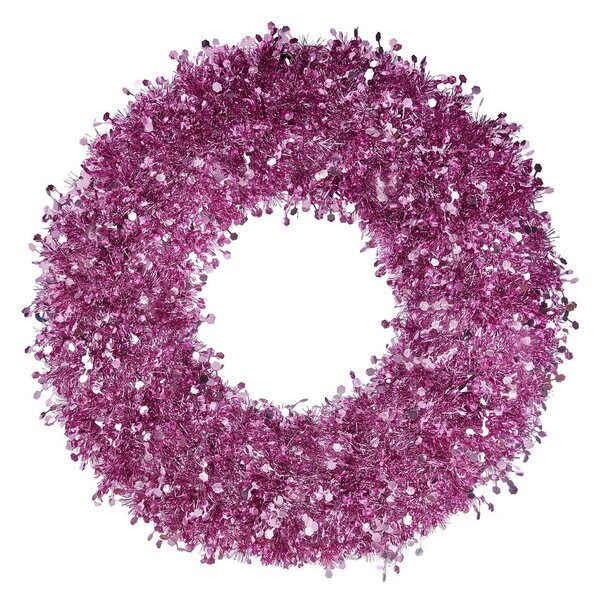 PINK TINSEL Věnec třpytivý 60 cm - růžová