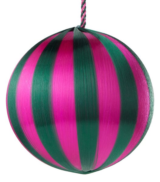 HANG ON Koule pruhy 8 cm - zelená/růžová