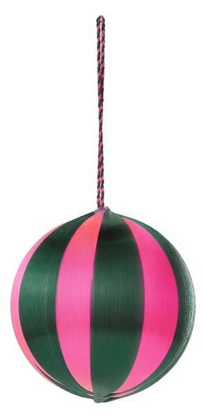 HANG ON Koule pruhy 8 cm - zelená/růžová
